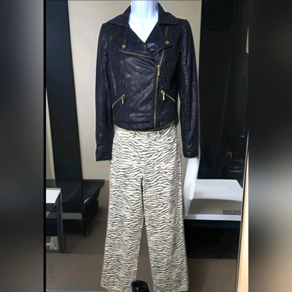 121 Nectar Clothing Zebra Pants Small, R&R Black Gold Lined Jacket XS *BUNDLE*